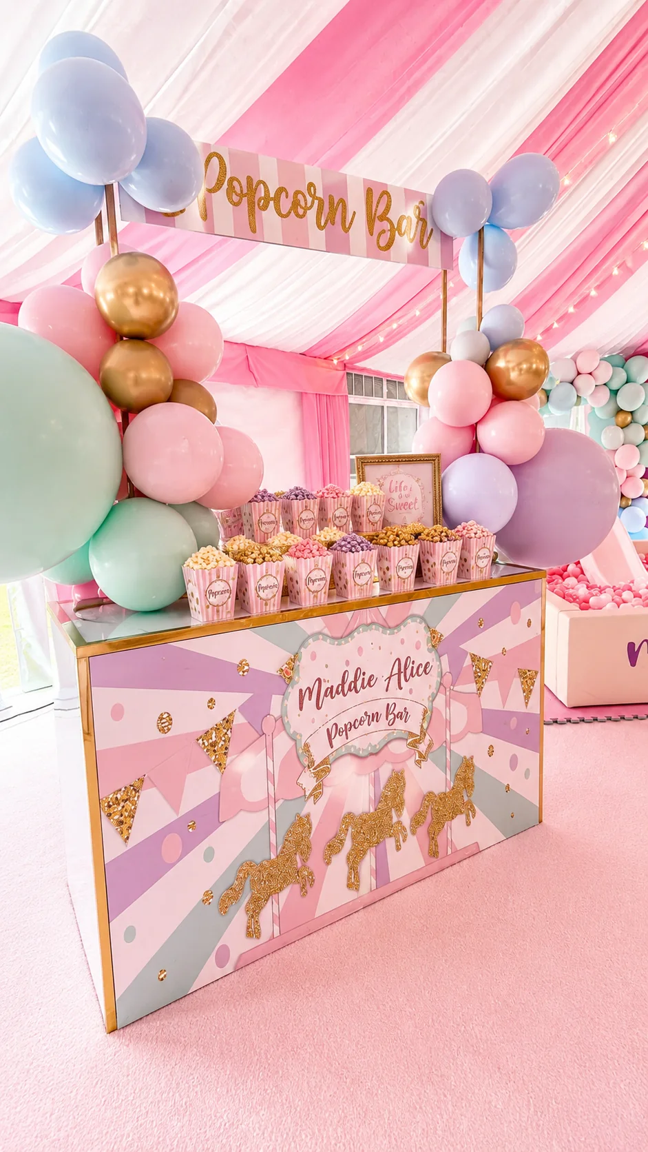 Maddie’s Sweetest Carnival Yet: celebration detail 50 from a Poppin Kids themed birthday in Houston