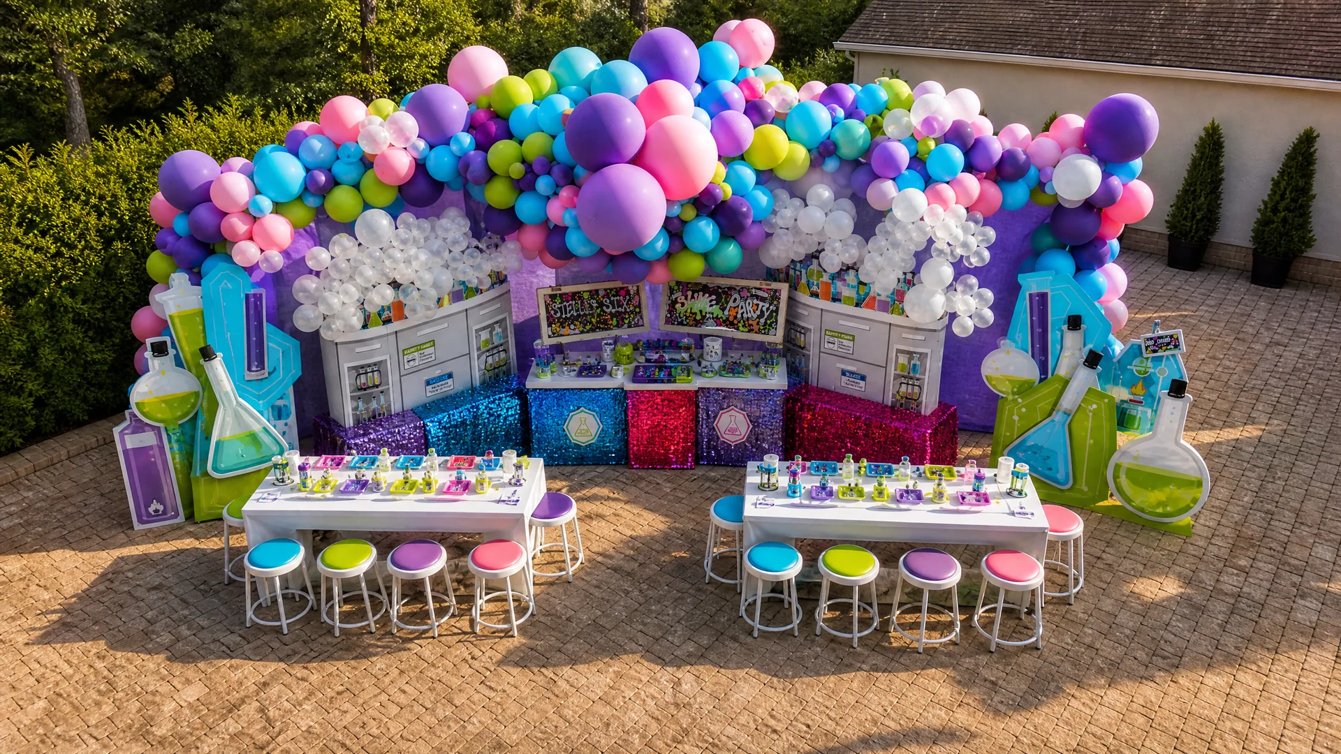 Stella’s Slime Science 7th Birthday Party: celebration detail from a Poppin Kids birthday party in Houston