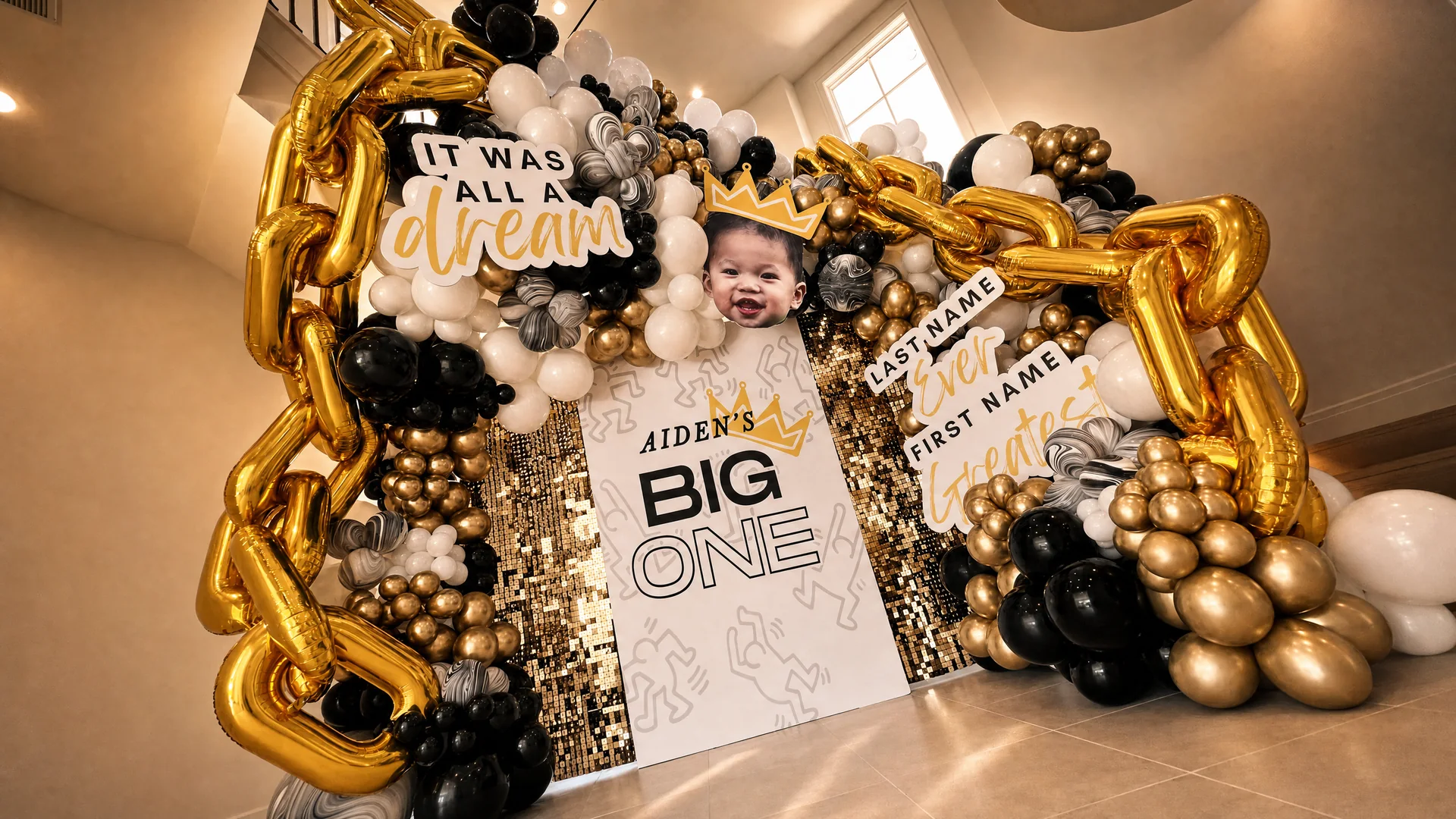 Aiden’s BIG ONE First Birthday: celebration detail 1 from a Poppin Kids birthday party in Houston