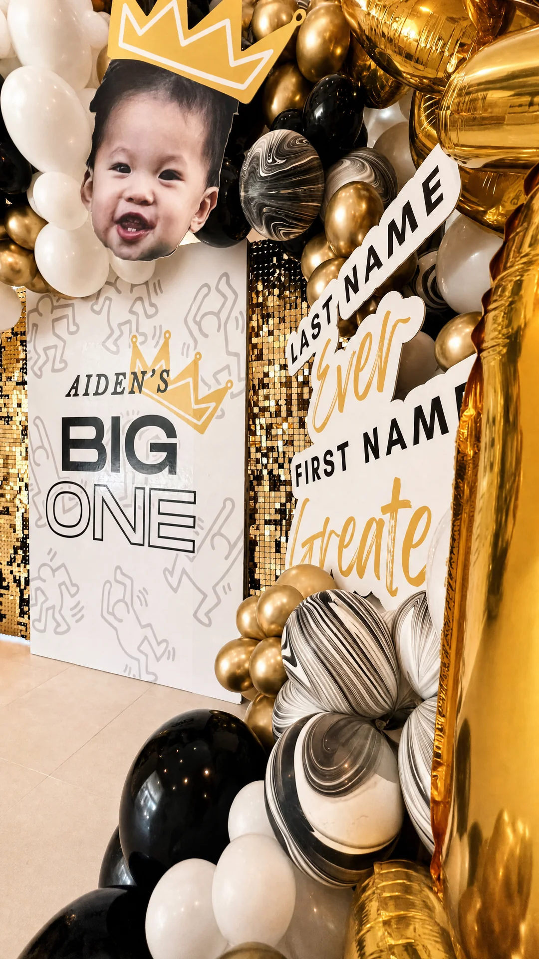 Aiden’s BIG ONE First Birthday: celebration detail 3 from a Poppin Kids birthday party in Houston