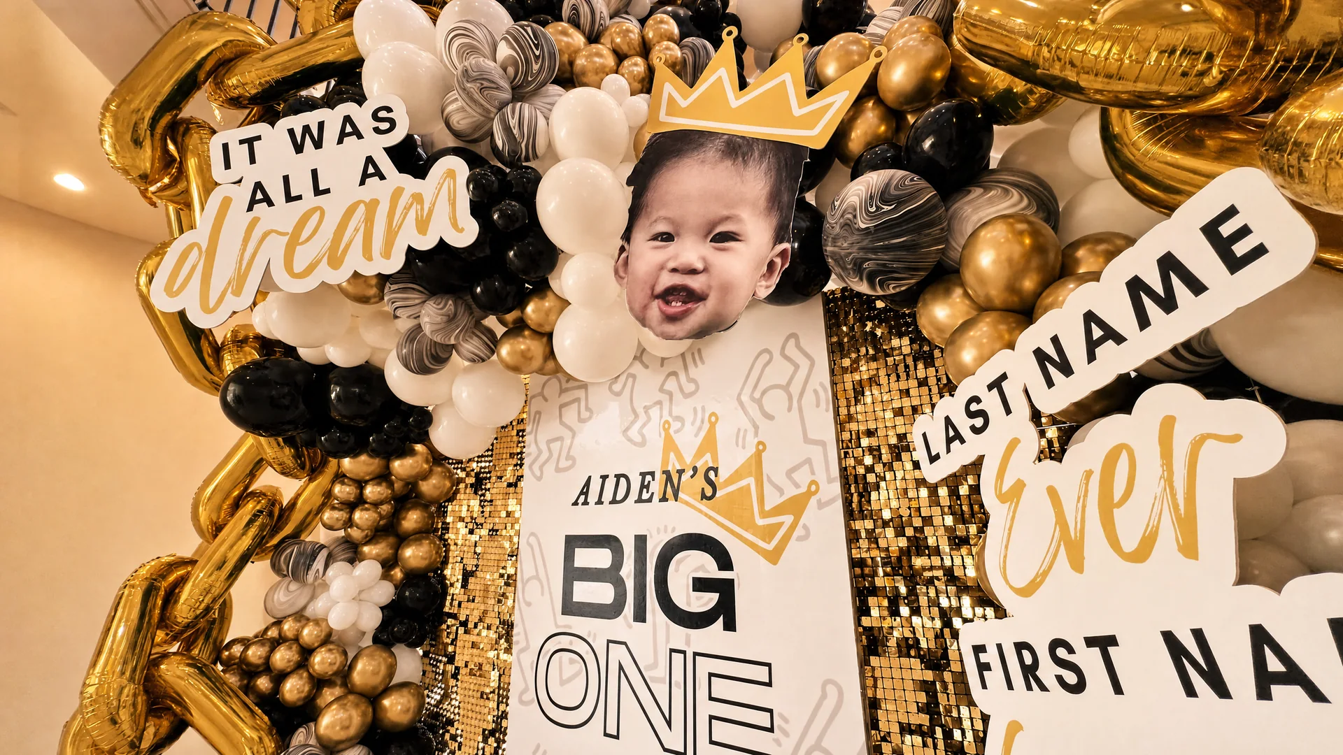 Aiden’s BIG ONE First Birthday: celebration detail 8 from a Poppin Kids birthday party in Houston