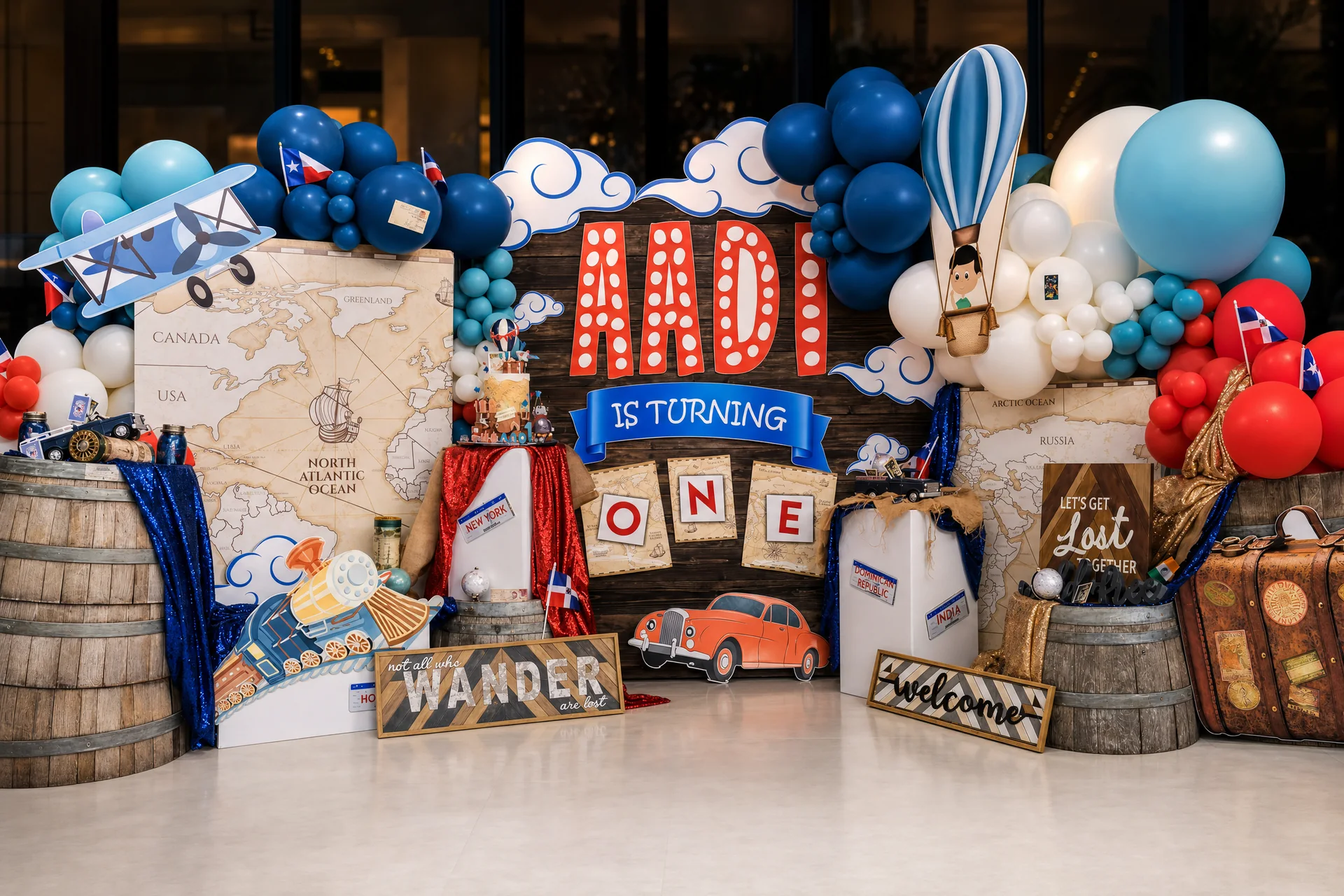 Full view of Aadi’s first birthday installation