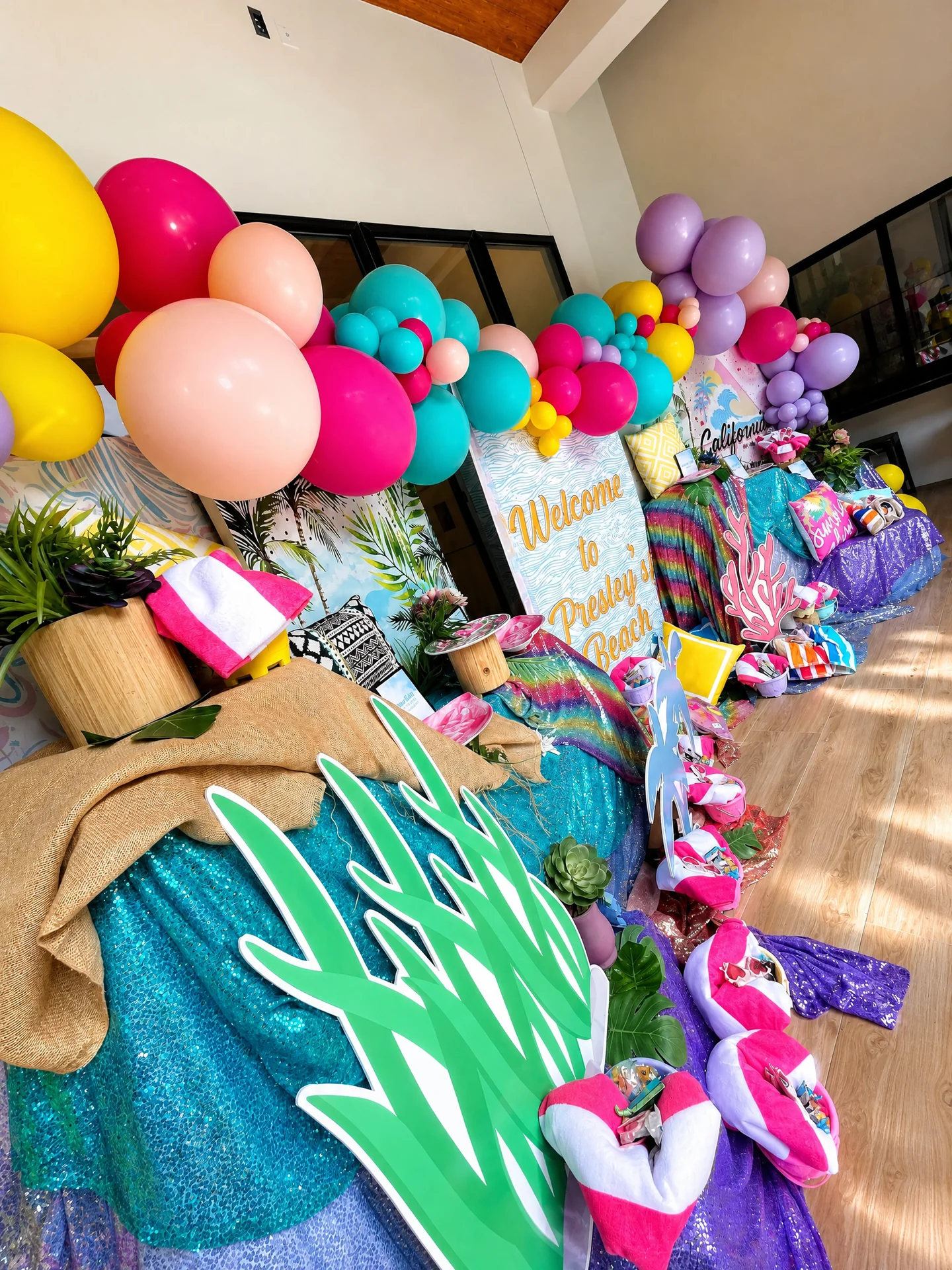 Presley’s Beach Bash: celebration detail 3 from a Poppin Kids birthday party in Houston