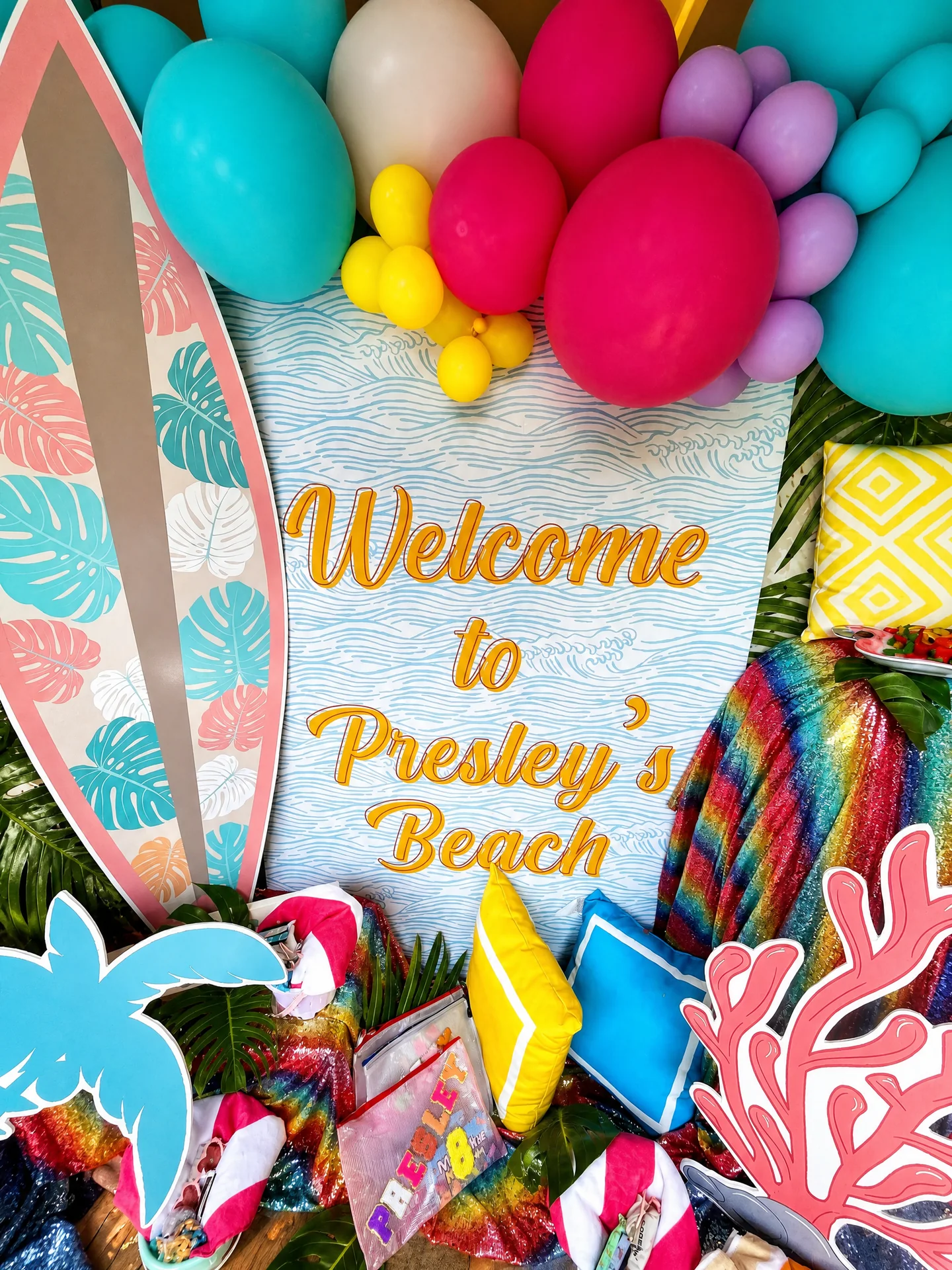 Presley’s Beach Bash: celebration detail 4 from a Poppin Kids birthday party in Houston