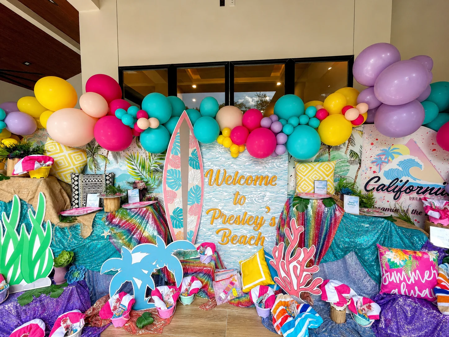 Presley’s Beach Bash: celebration detail 11 from a Poppin Kids birthday party in Houston