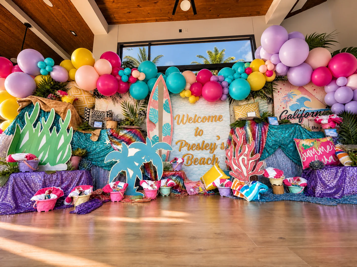 Presley’s Beach Bash: celebration detail 12 from a Poppin Kids birthday party in Houston