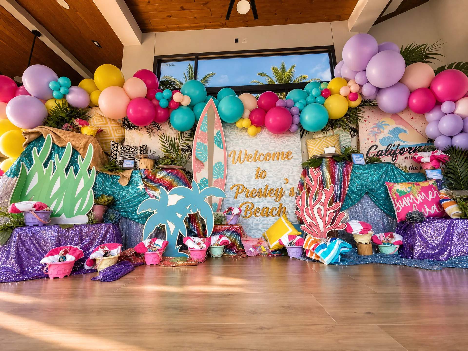 Presley’s Beach Bash: celebration detail 14 from a Poppin Kids birthday party in Houston
