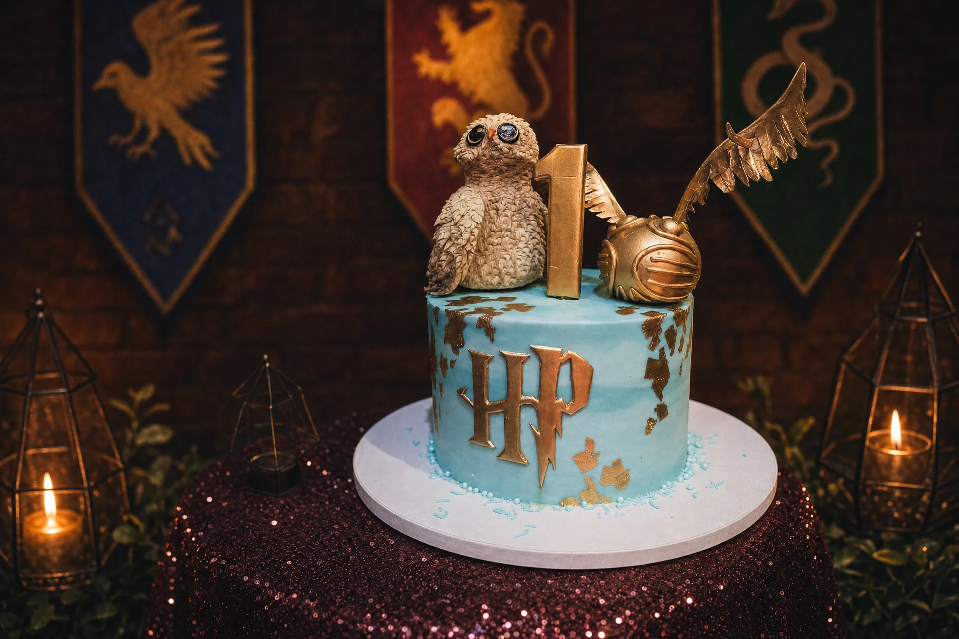Harry Potter First Birthday Party: hero detail from a Poppin Kids themed birthday in Houston