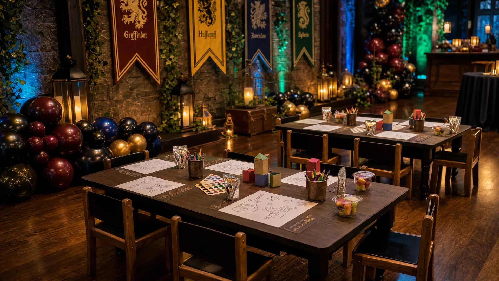 Aida & Adam's Harry Potter Birthday: KIDS 01 activity tables