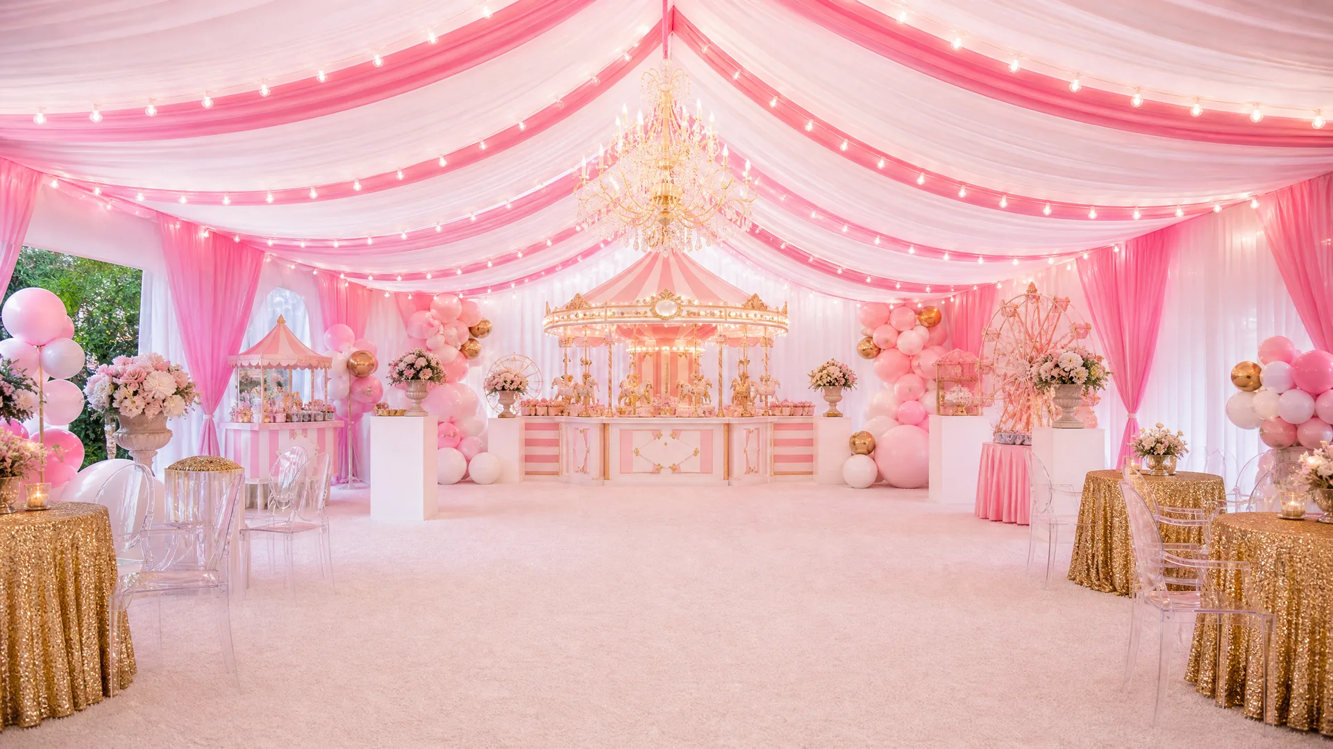 Maddie’s Sweetest Carnival Yet: celebration detail from a Poppin Kids themed birthday in Houston