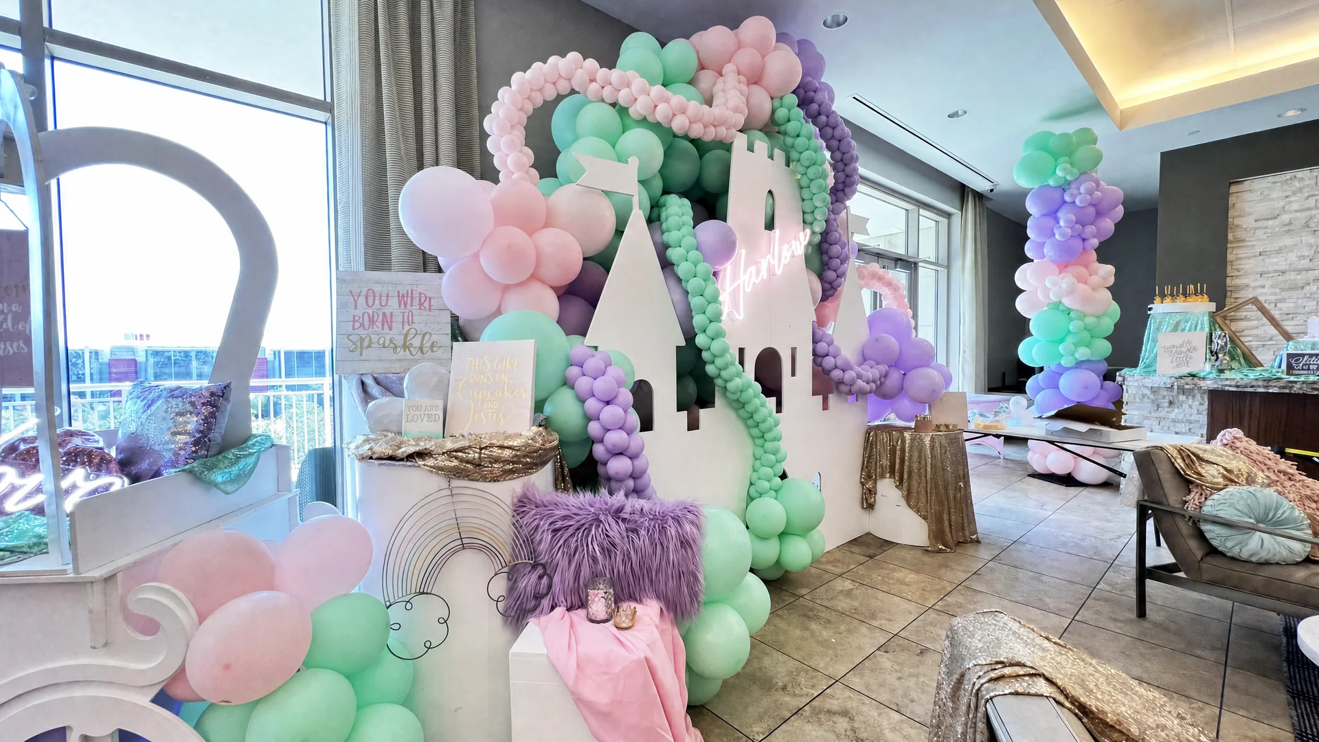 Harlow & Vivi’s Princess Birthday Party: celebration detail 20 from a Poppin Kids themed birthday in Houston