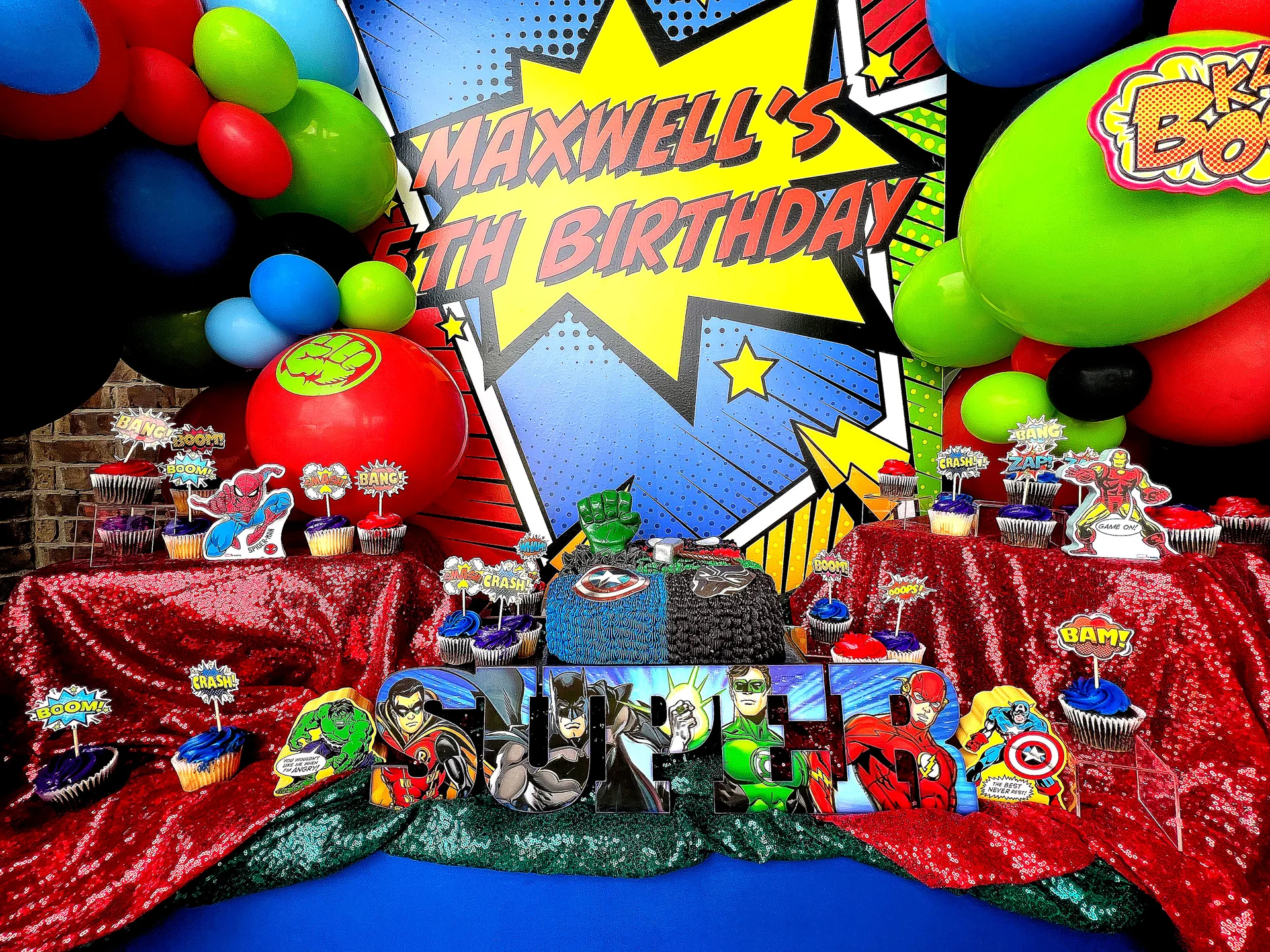 Maxwell’s 5th Superhero Birthday Party: celebration detail 7 from a Poppin Kids 5th birthday in Memorial City