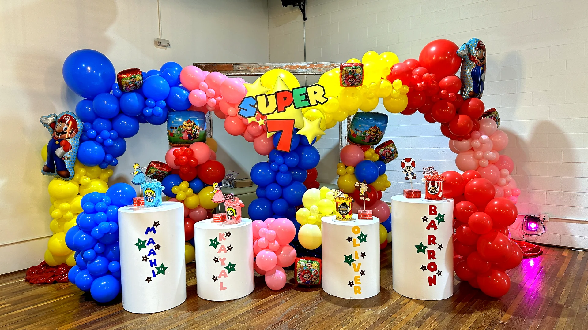 Super 7 Birthday Bash: celebration detail from a Poppin Kids birthday party in Houston
