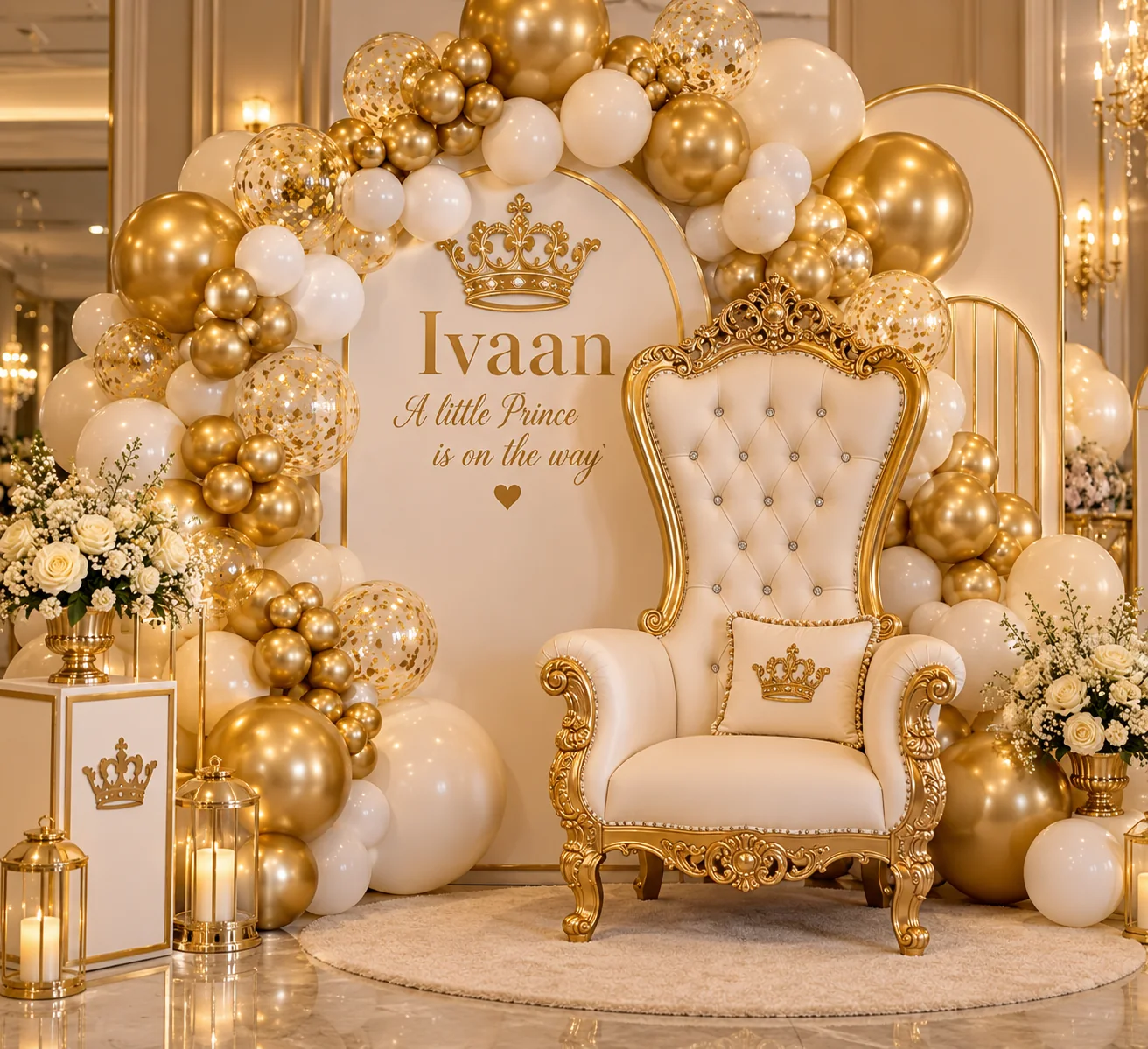 Prince Ivaan’s Royal First Birthday: celebration detail 7 from a Poppin Kids first birthday in Houston