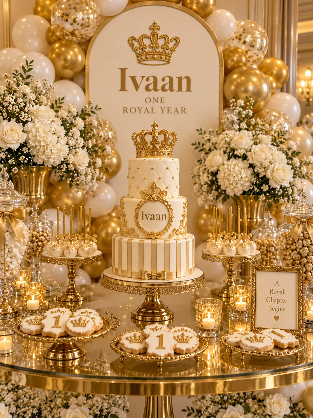 Prince Ivaan’s Royal First Birthday: celebration detail 5 from a Poppin Kids first birthday in Houston
