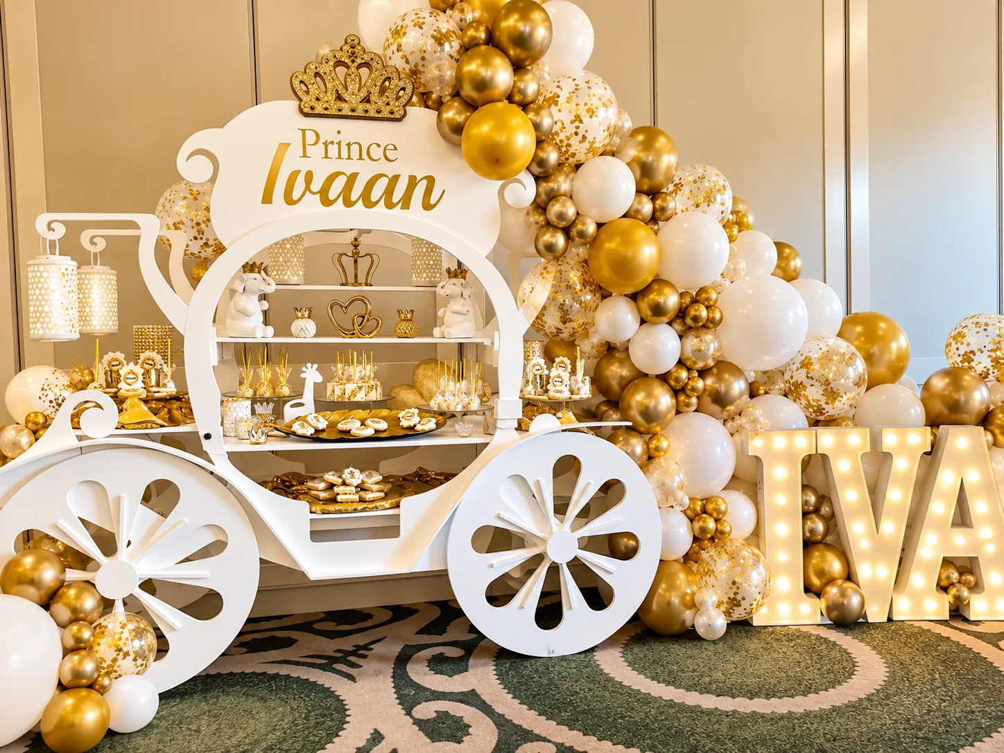 Prince Ivaan’s Royal First Birthday: celebration detail 2 from a Poppin Kids first birthday in Houston