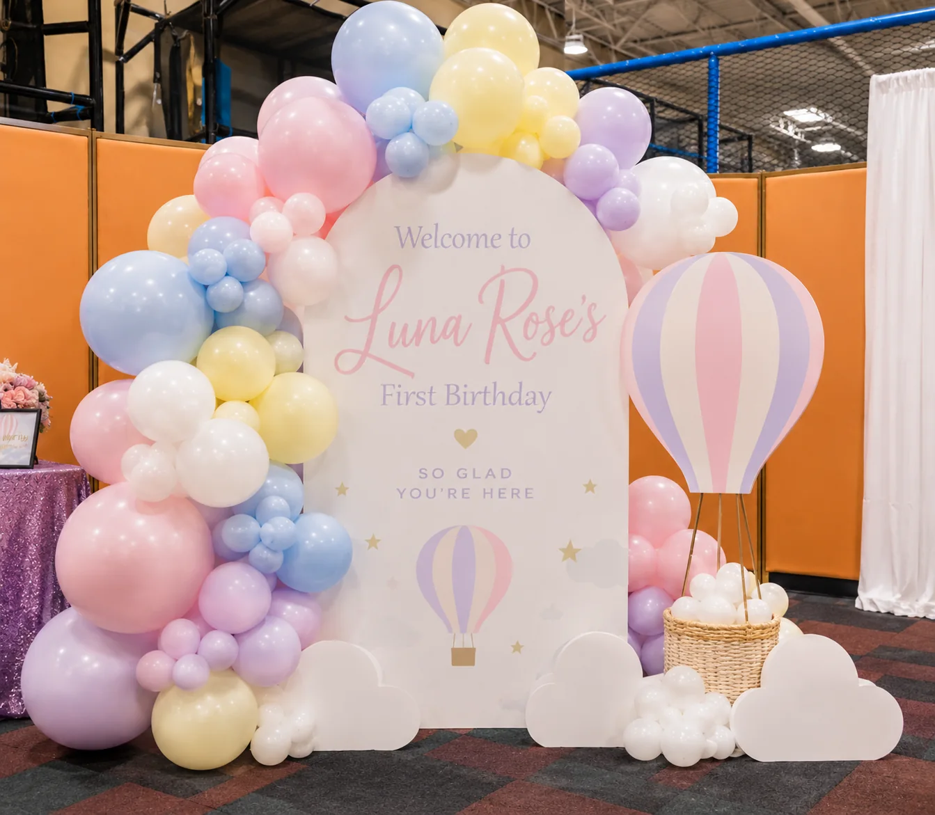 Luna Rose’s Hot Air Balloon First Birthday: celebration detail 2 from a Poppin Kids birthday party in Houston