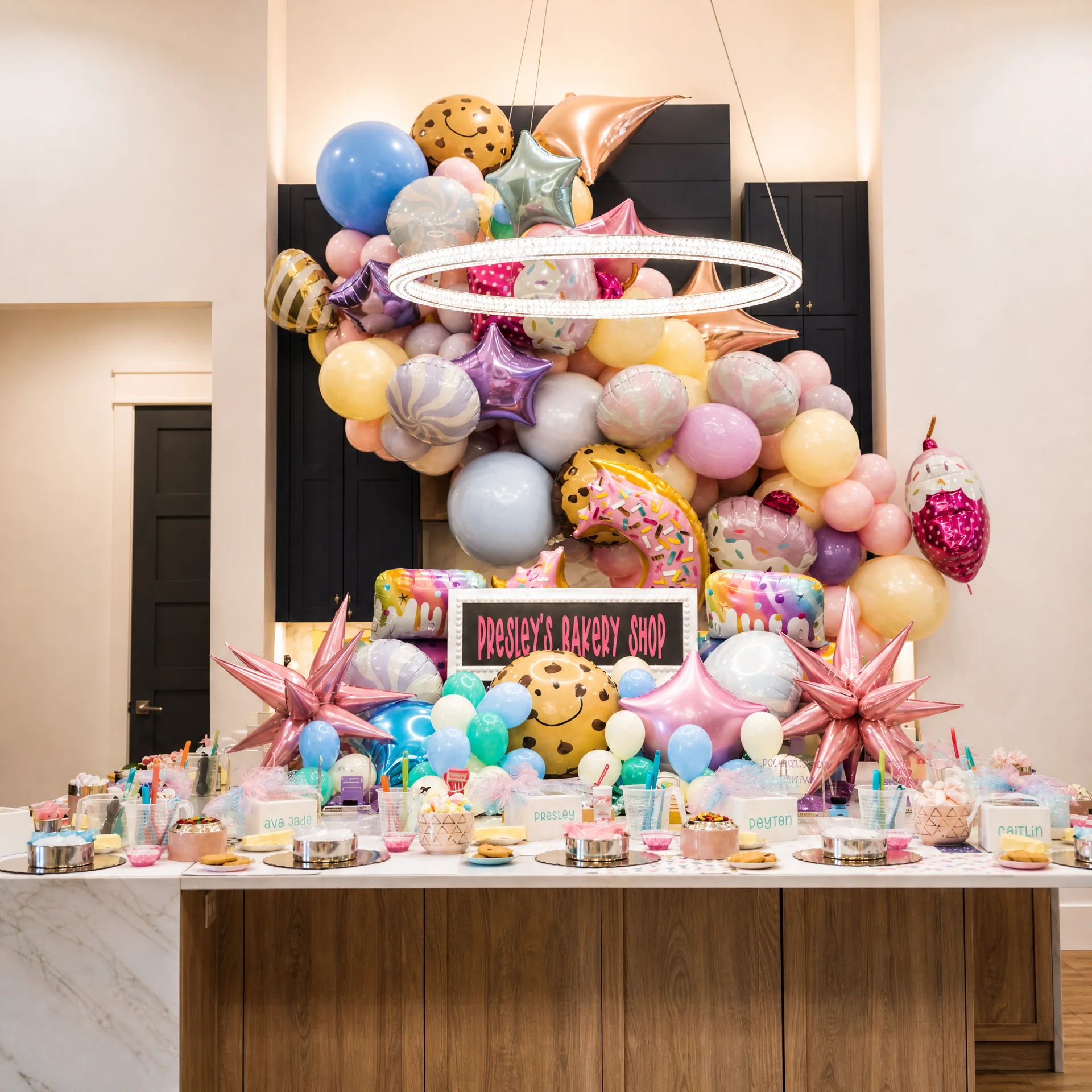 Presley’s Bake Shop Birthday Party: celebration detail from a Poppin Kids birthday party in Houston